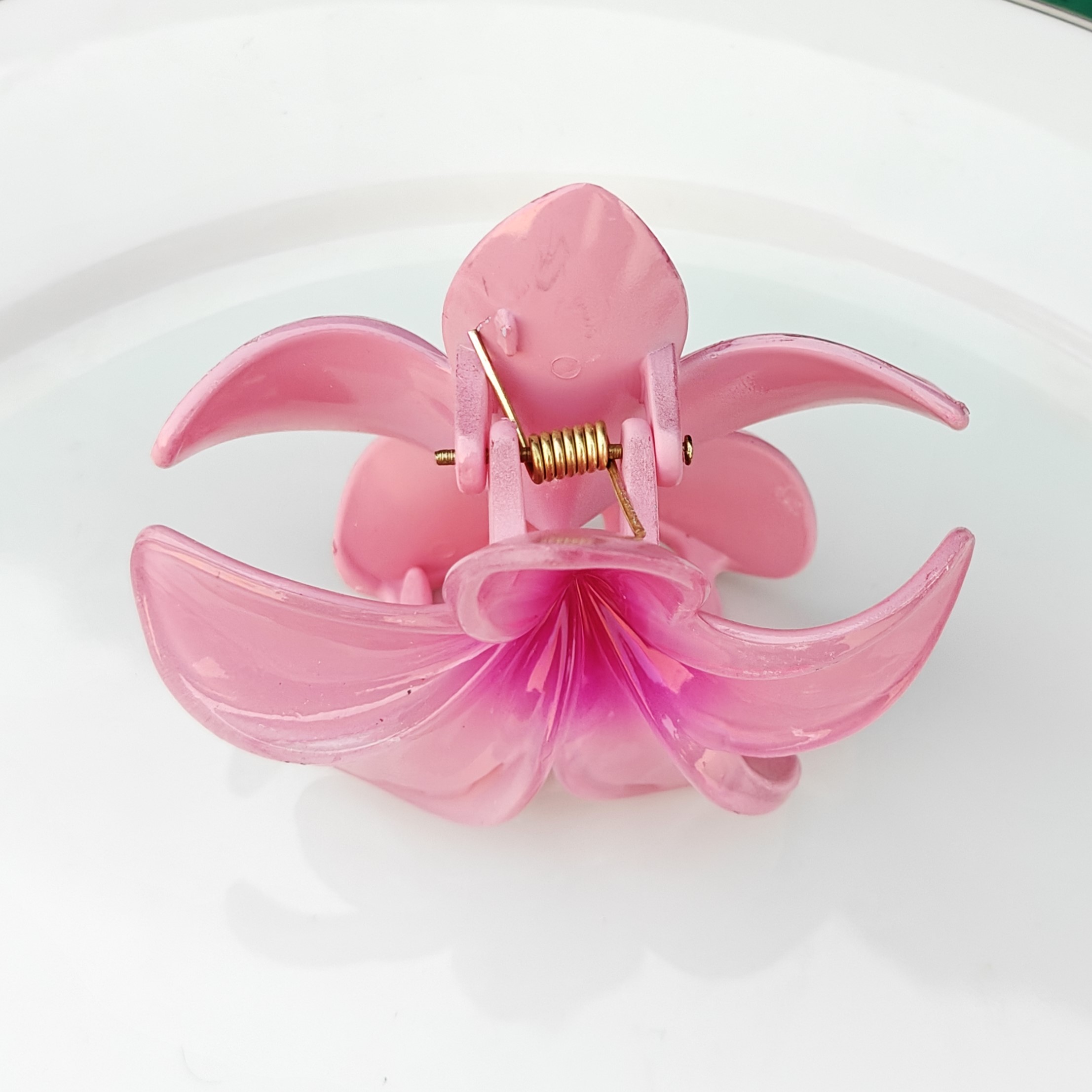 Daisy Clear Claw Clip - Pink