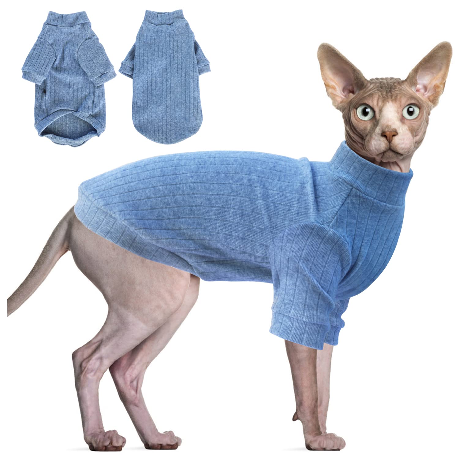 Blue Knit Cat Sweater