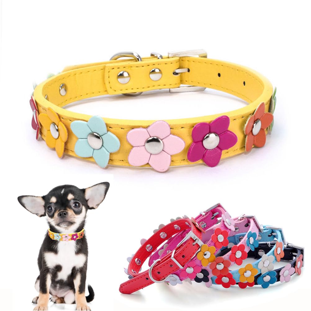 Colorful Flower Dog Collar