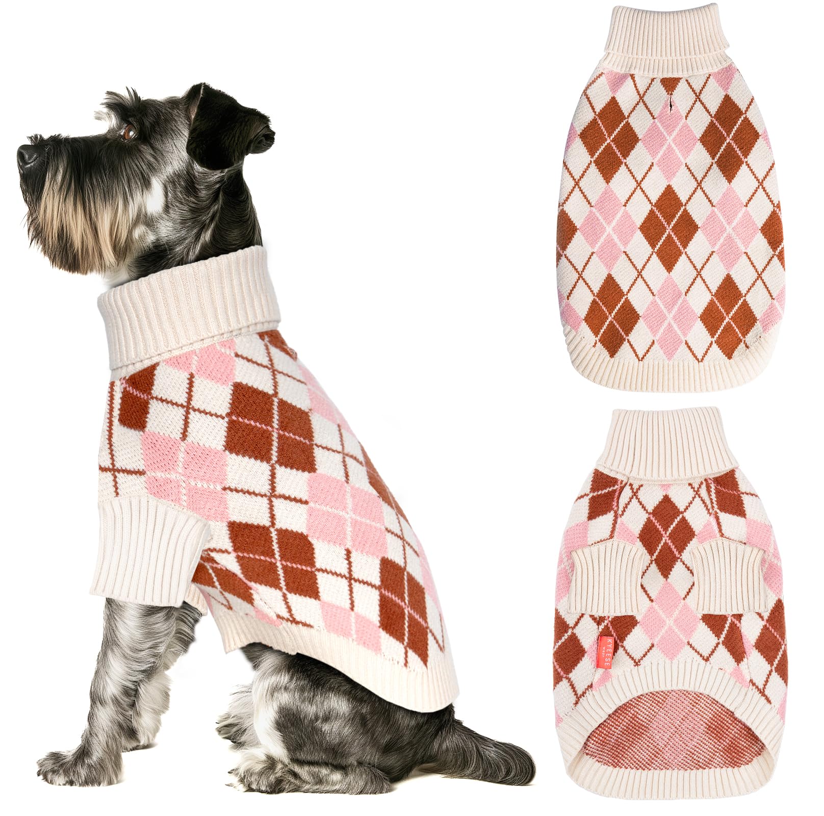 Dog Argyle Knit Sweater