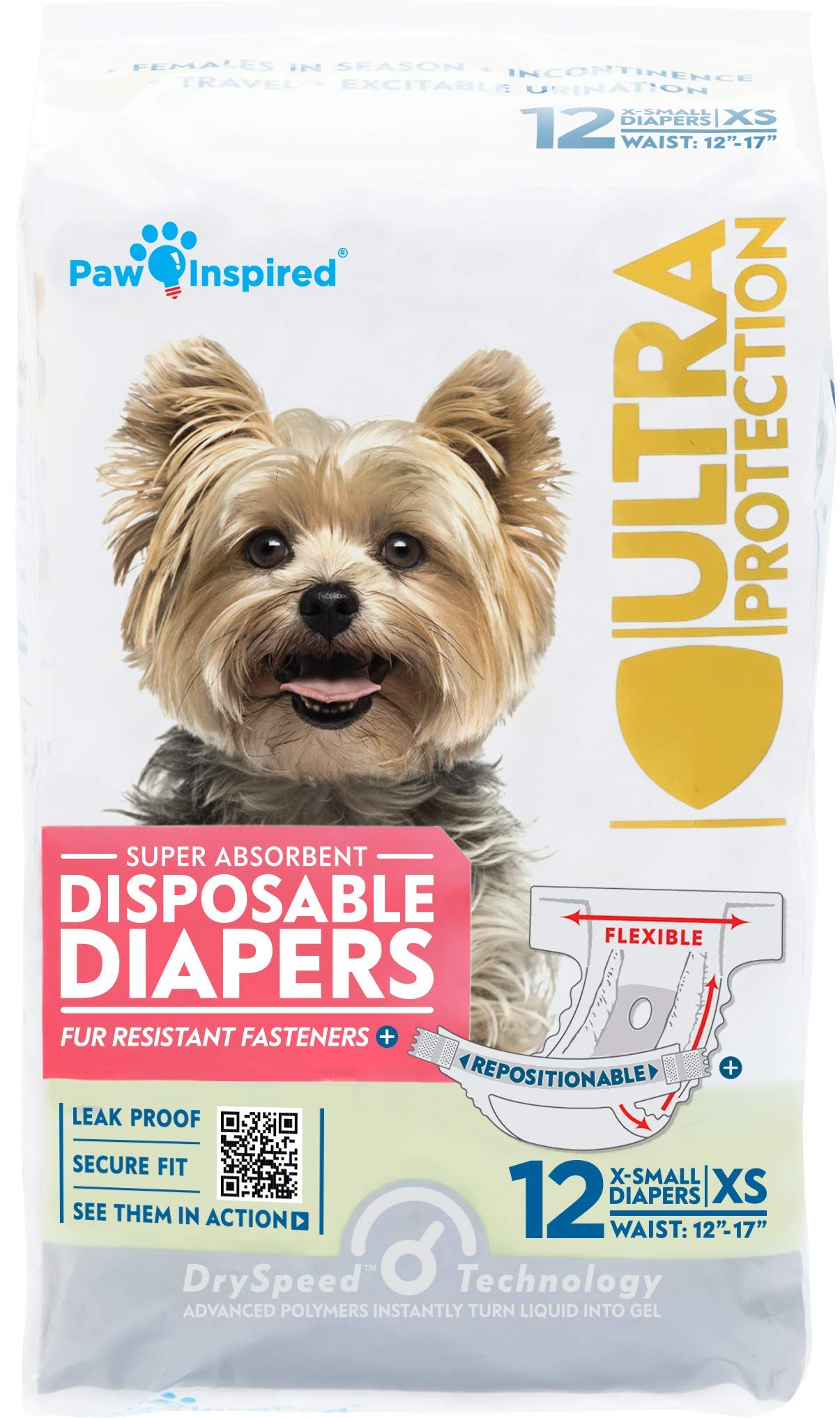 Paw Inspired Ultra Protection Disposable Diapers XS