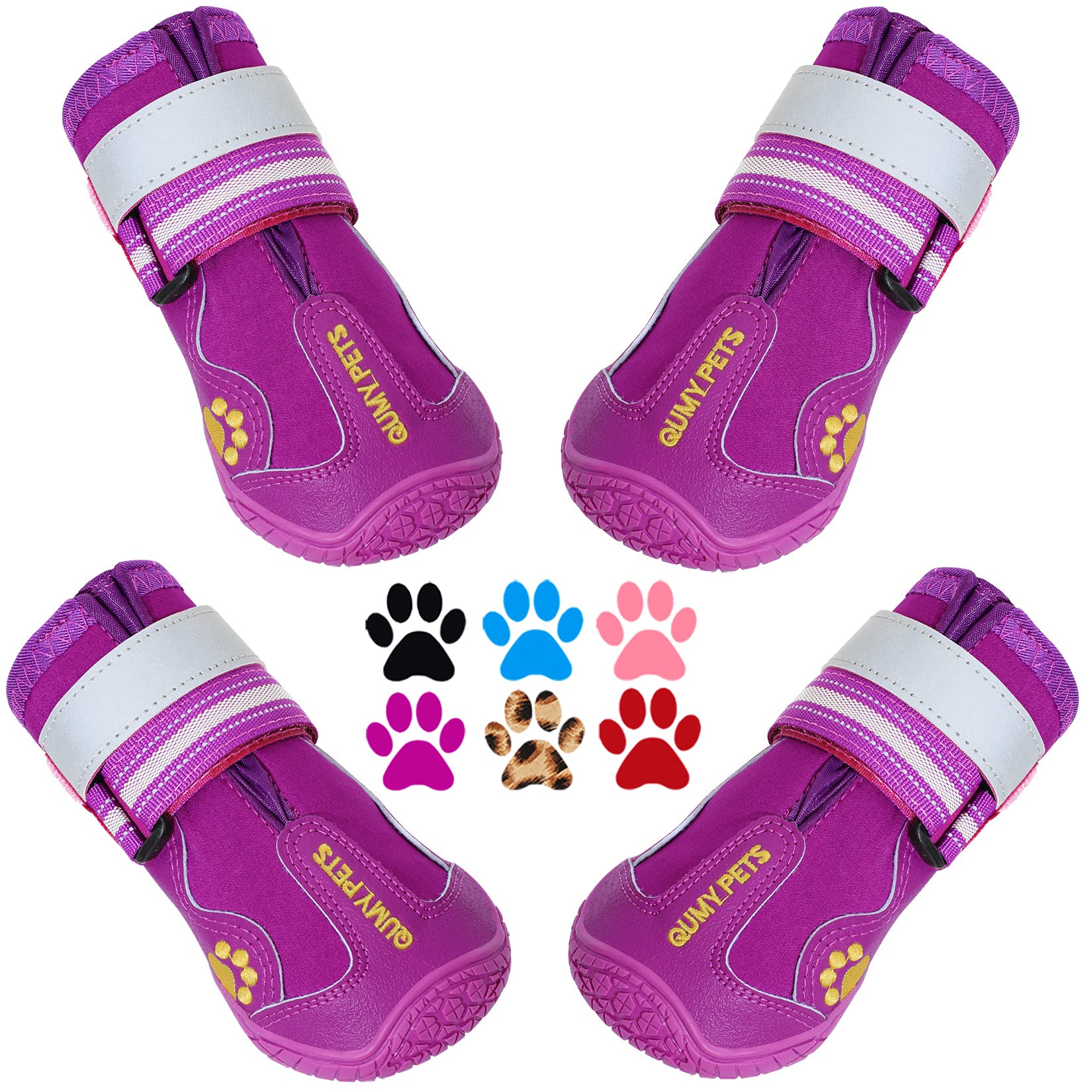 Purple Dog Boots Set