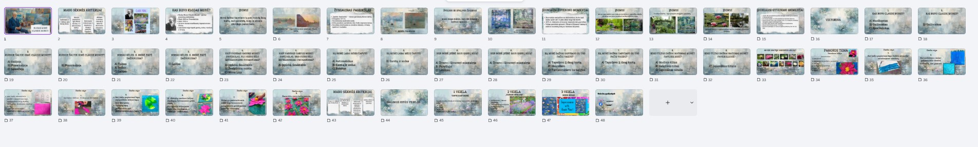 Klodas Monė: kūrybos kelias. Kūrybinis darbas- Vandens lelija.