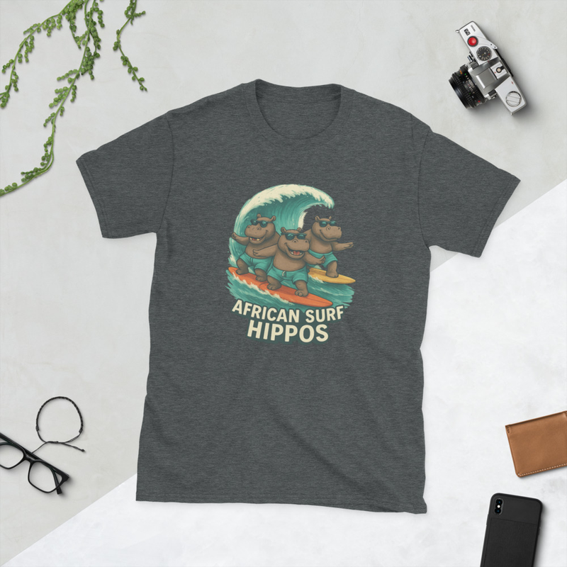 African Surf Hippos Unisex T-Shirt