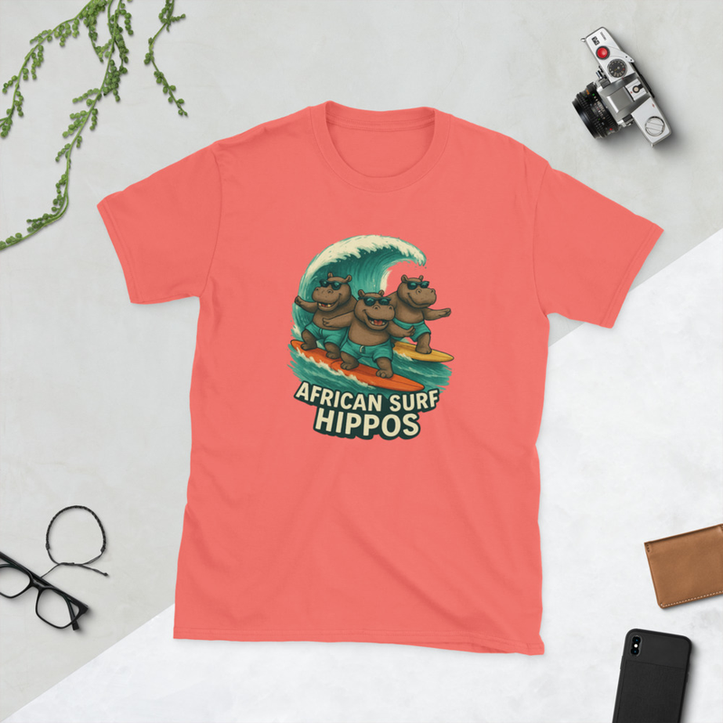 African Surf Hippos Unisex T-Shirt
