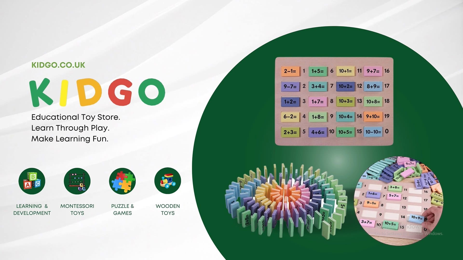 Math Equation Wooden Domino Set