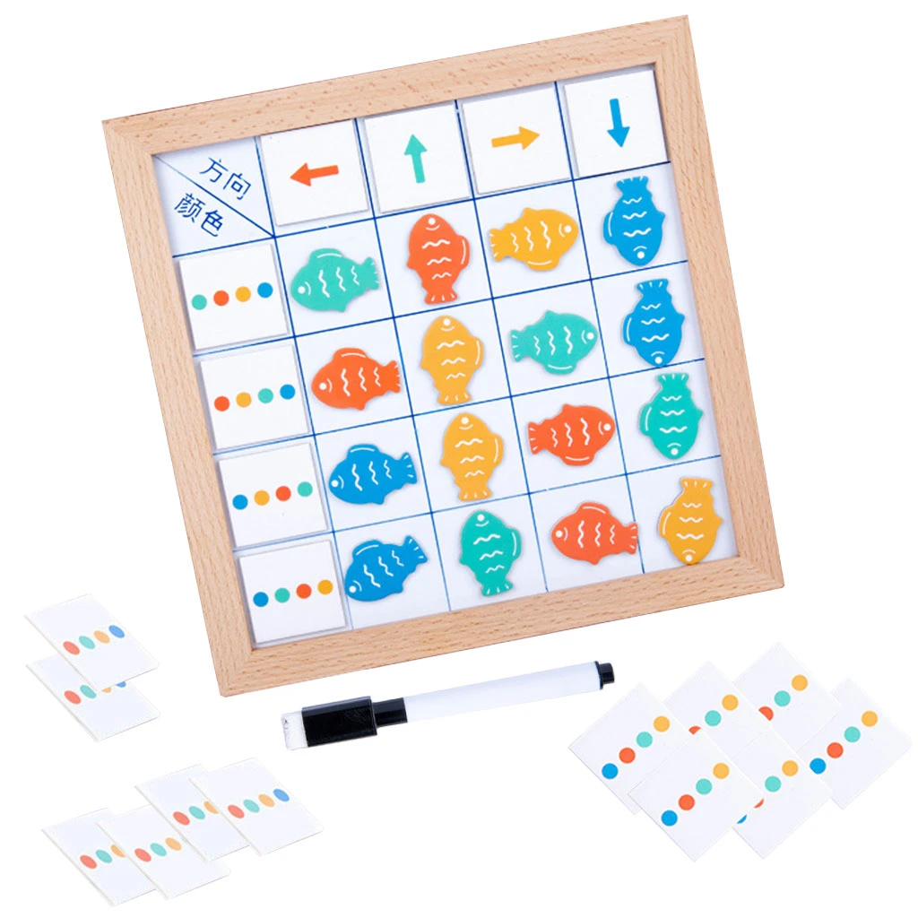 Fish Color and Direction Logic Puzzle Board Game