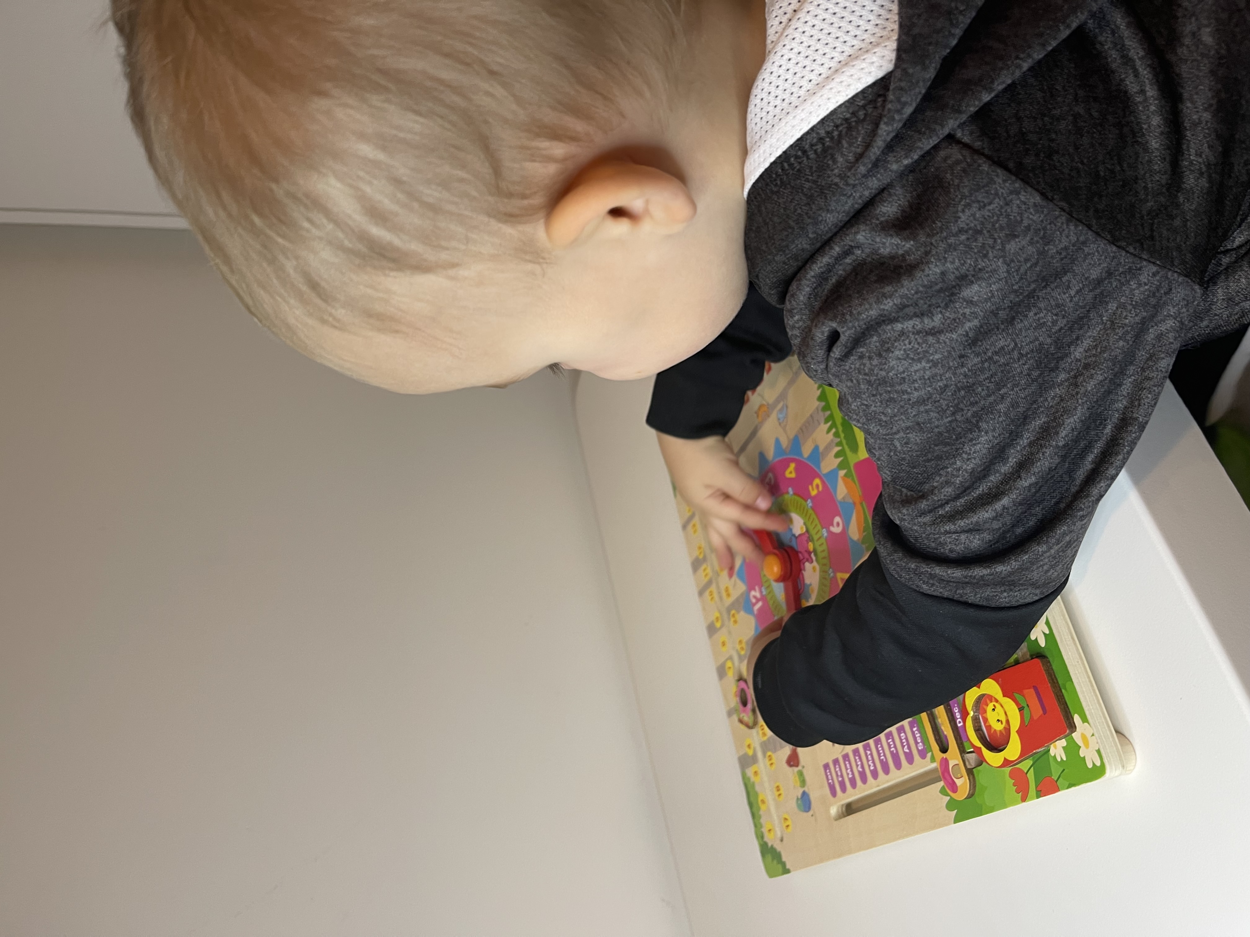 Wooden Educational Calendar and Clock Board