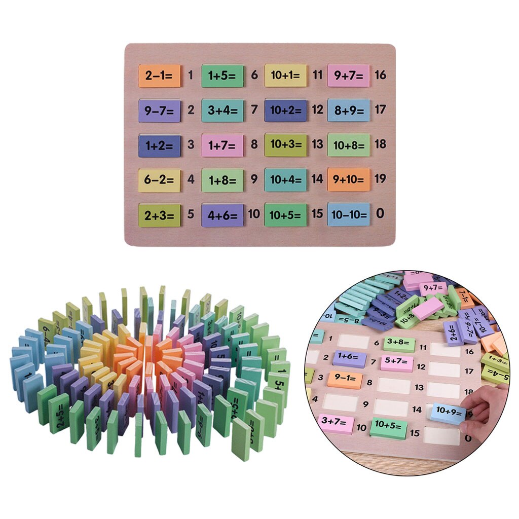 Math Equation Wooden Domino Set