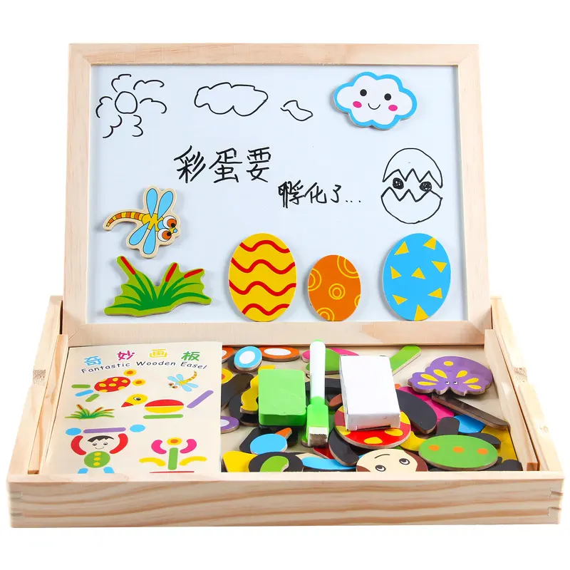 Children’s Magnetic Wooden Drawing Board Set