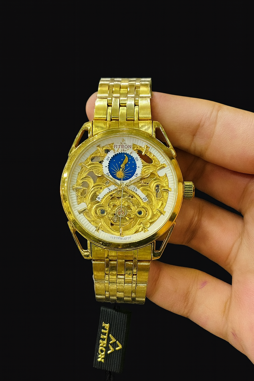 Fitron Skeleton Steel Watch Best Quality