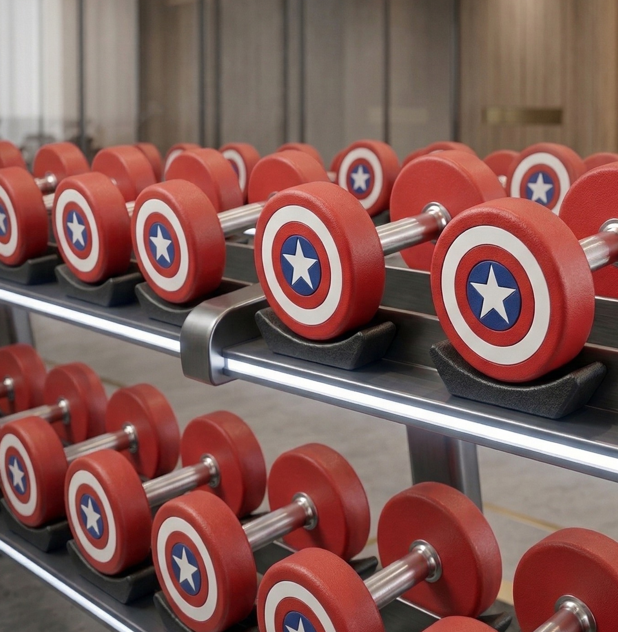 Mancuernas diseño Capitán América