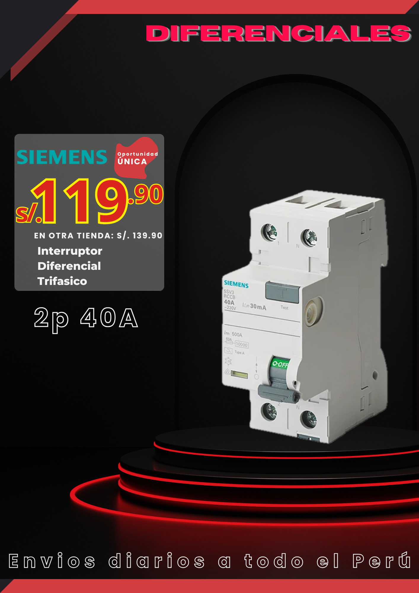 Int. Diferencial 2P 40A 230Vac 30Ma T. Ac