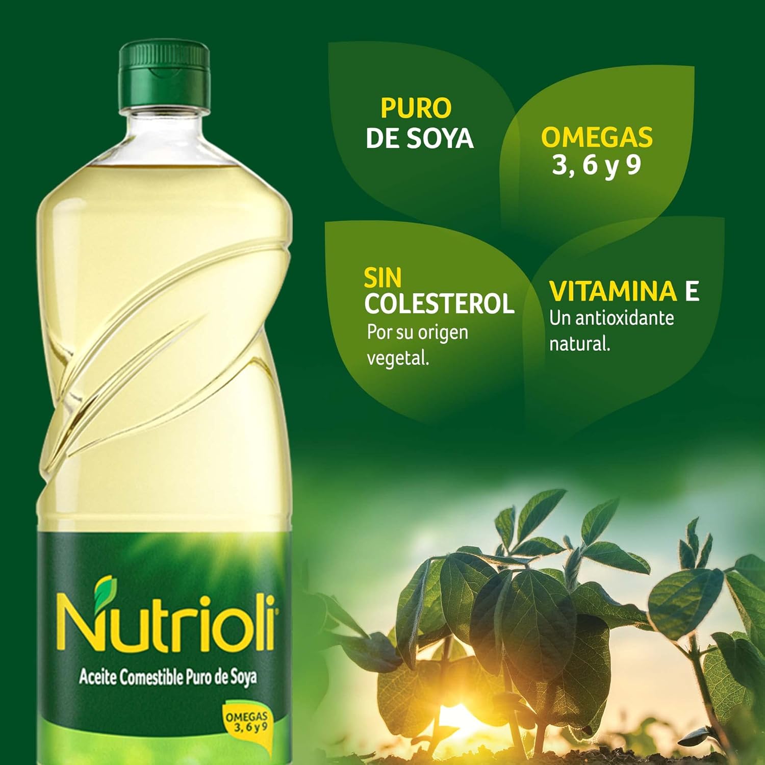 Aceite Puro de Soya Botella 946 ml 3 Pack