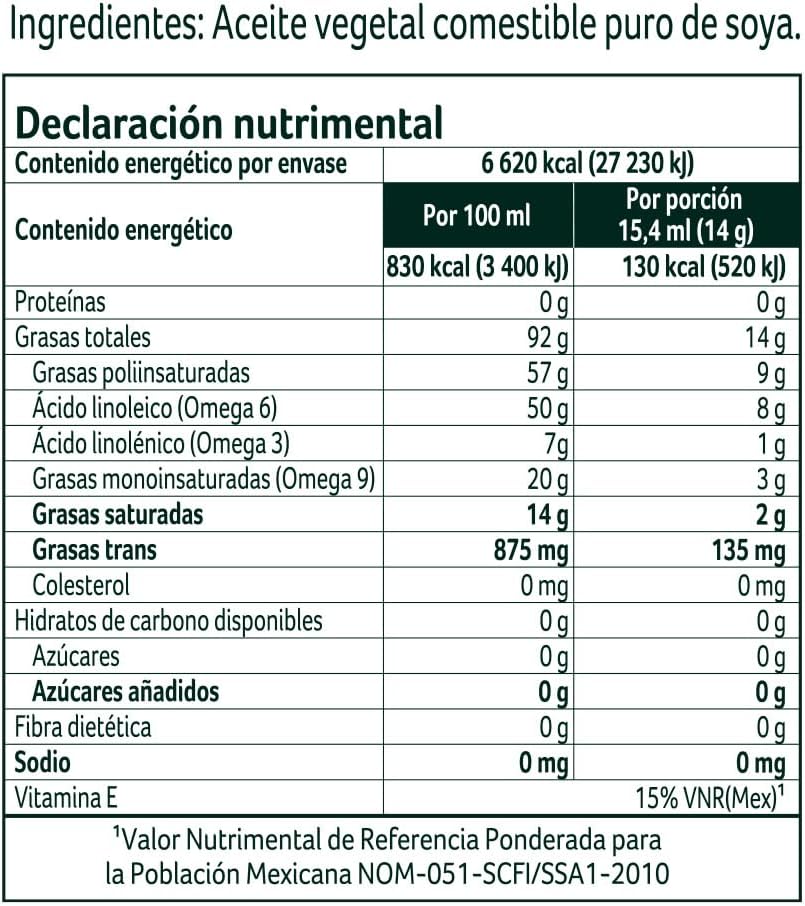 Aceite Puro de Soya Botella 946 ml 3 Pack