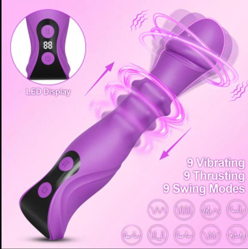 CONSOLADOR VIBRANTE CON OSCILACIÓN Y EMPUJE