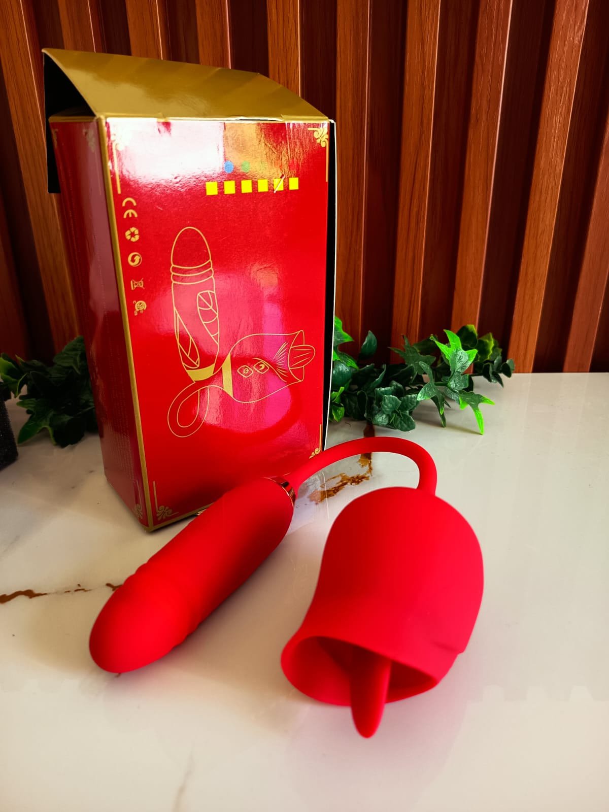 vibrador con lengua y bala de empuje