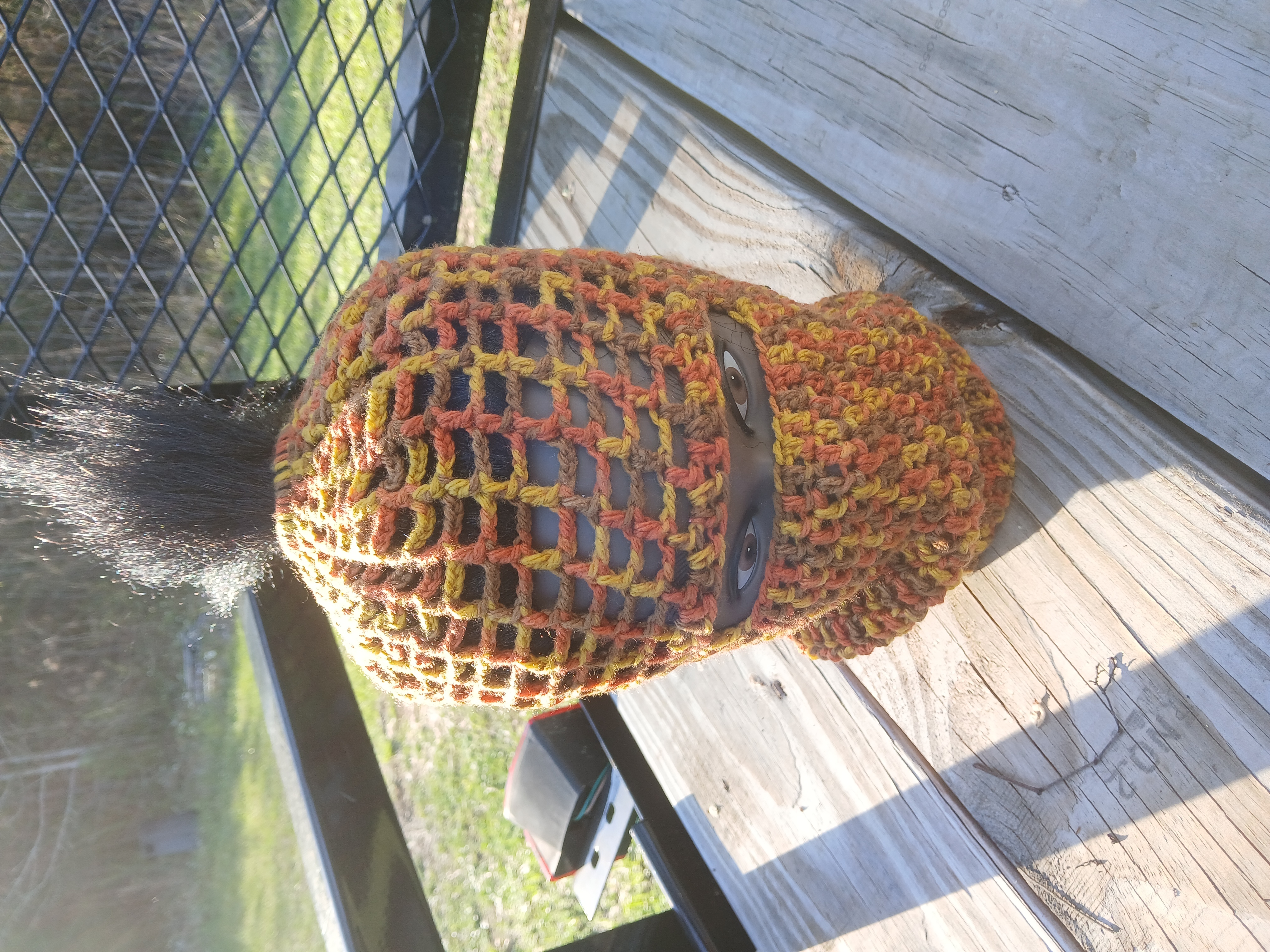 PonyDrip Beanie – Crochet Ski Mask with Ponytail Hole | Ribbed Neck Fit Hat