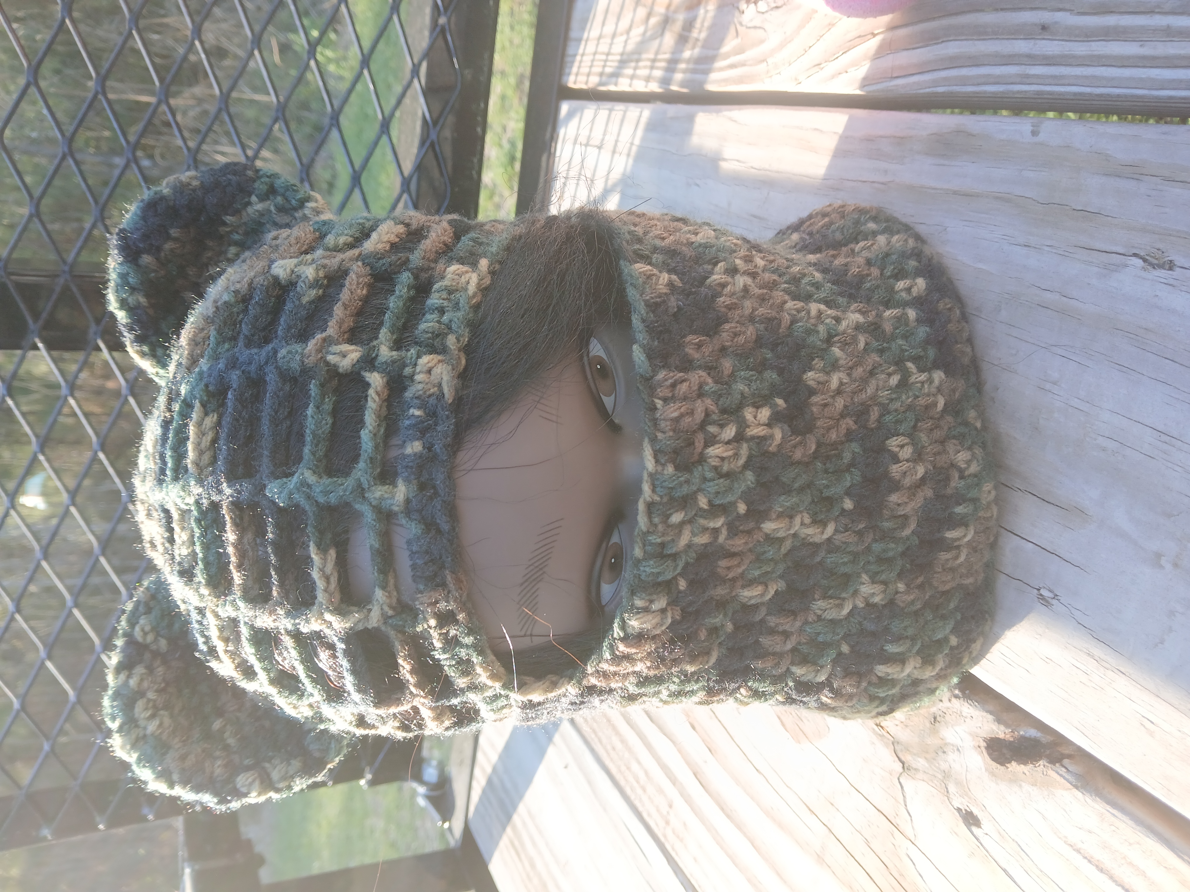 Camo Bearski Beanie – Bear Ear Crochet Ski Mask | Foldable Beanie Hat