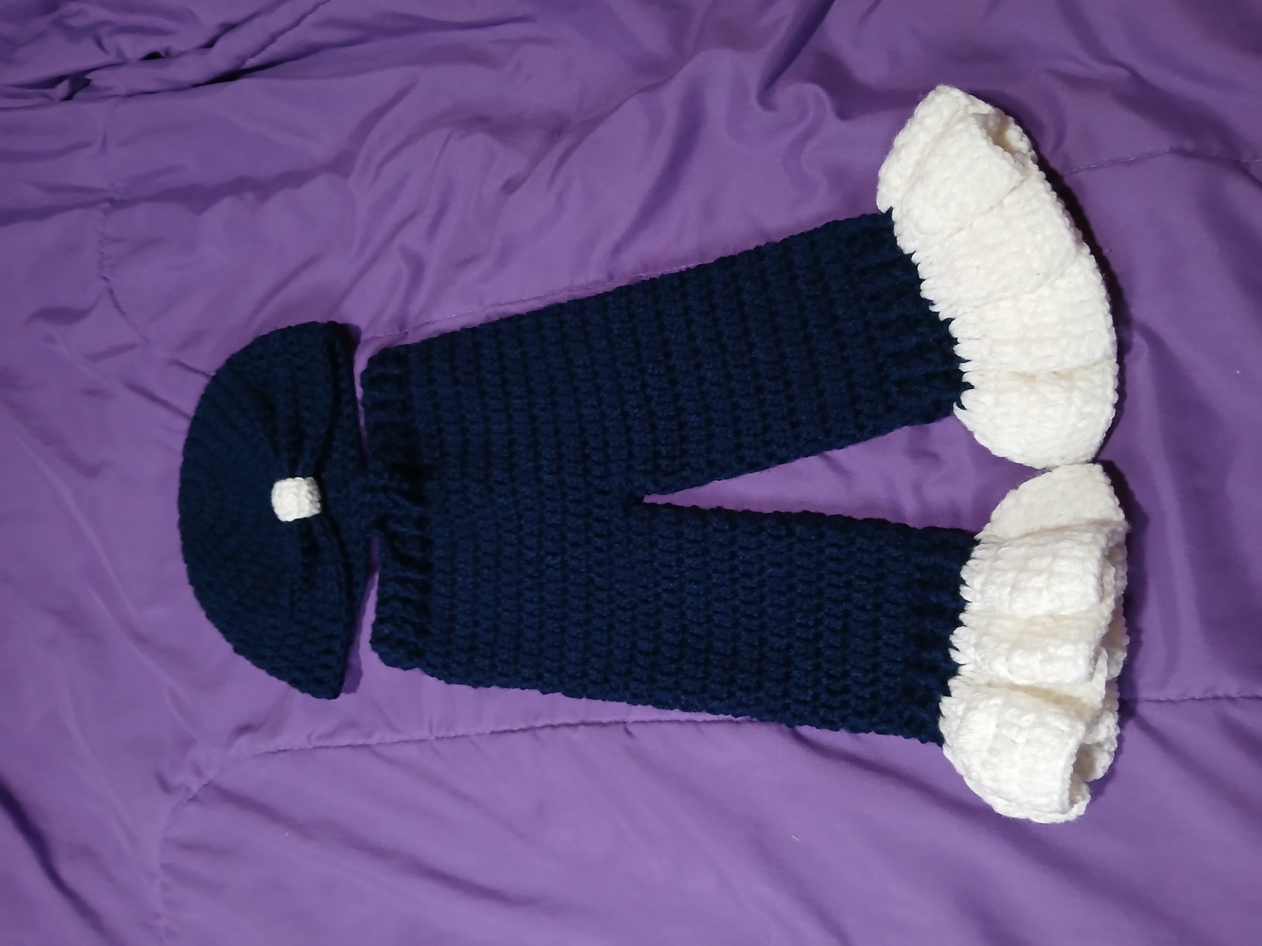 Baby Ruffle Pants & Turban Set – Handmade Crochet (6–12 Months)