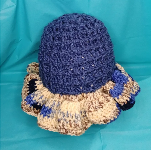 Waffle Stitch Ruffle Hat with Ruffle Earrings – Handmade Crochet Holiday Gift | Cozy, Textured, and Bold