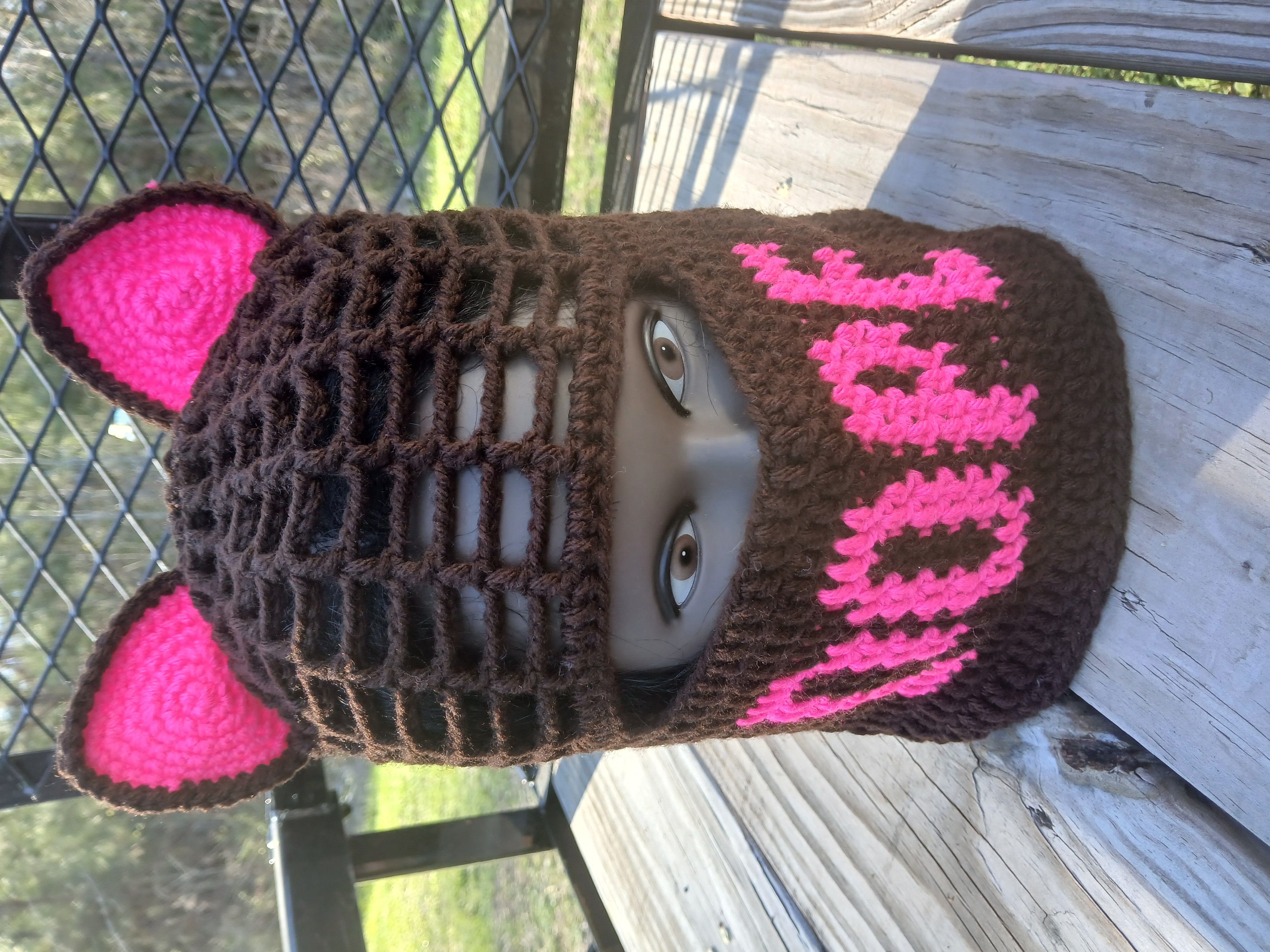 Catski Beanie – Cat Ear Crochet Ski Mask | Custom Pixel Word Hat (2–4 Letters)