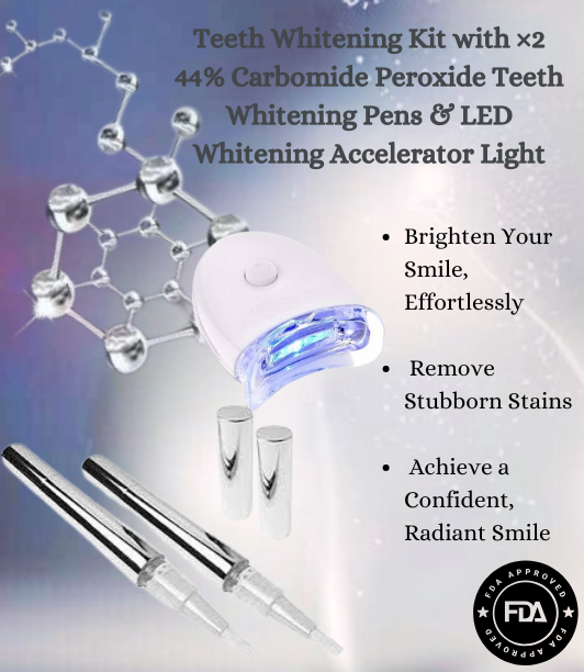 44% Carbamide Peroxide Teeth Whitening Kit With LED Accelerator Light