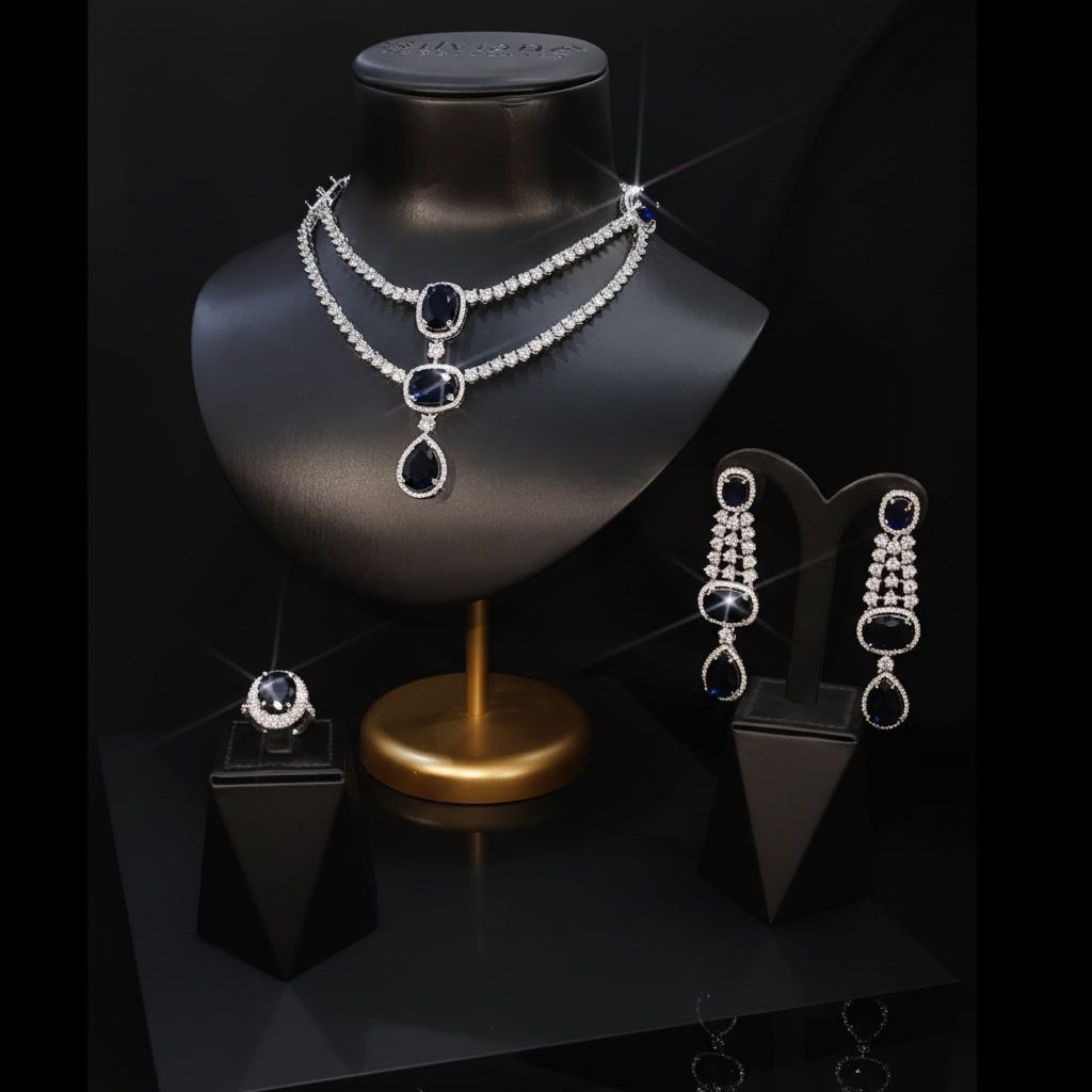 طقم "جوهرة المحيط" المُرصّع بالياقوت الأزرق