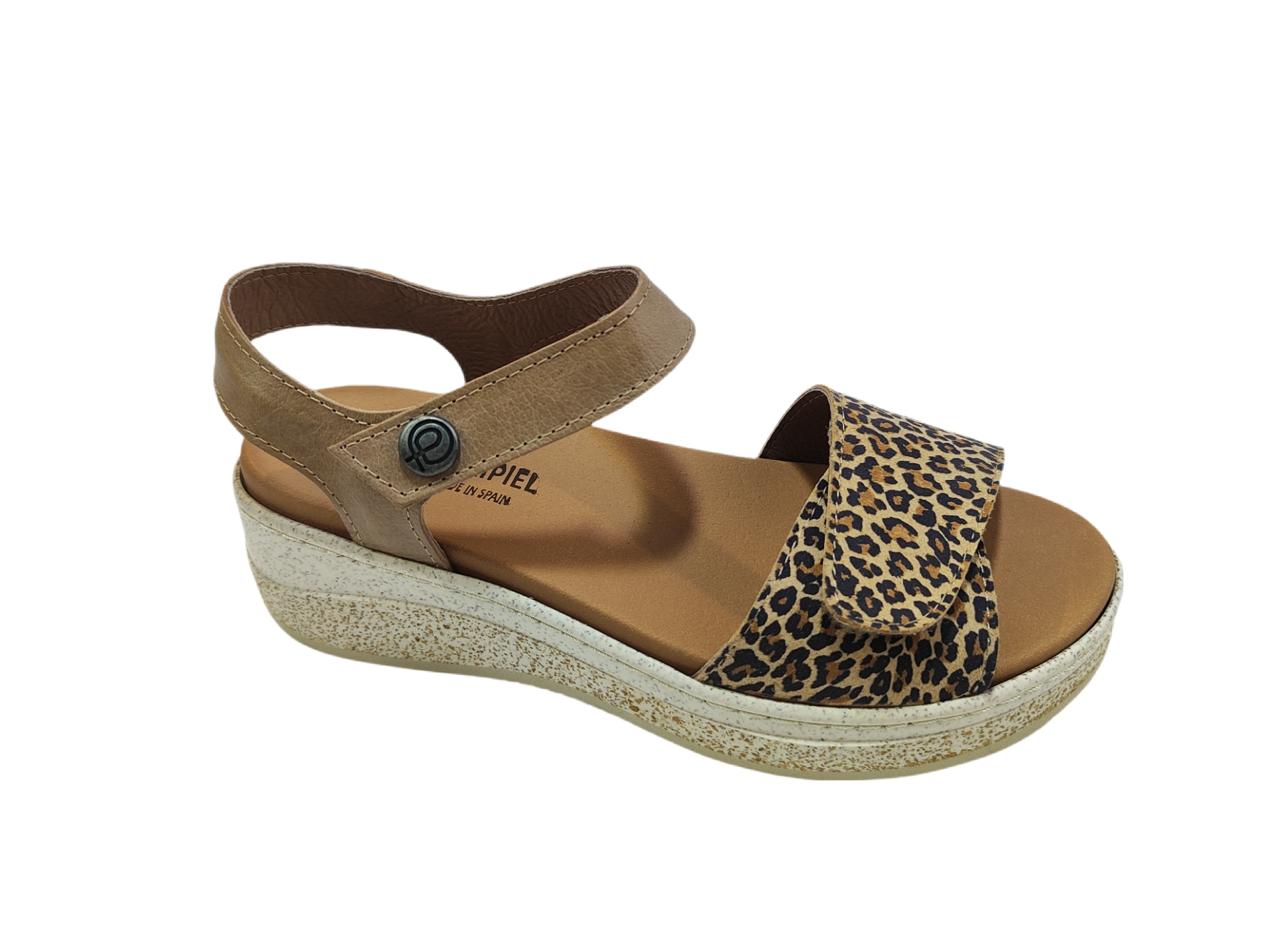 Sandalia con estampado animal print