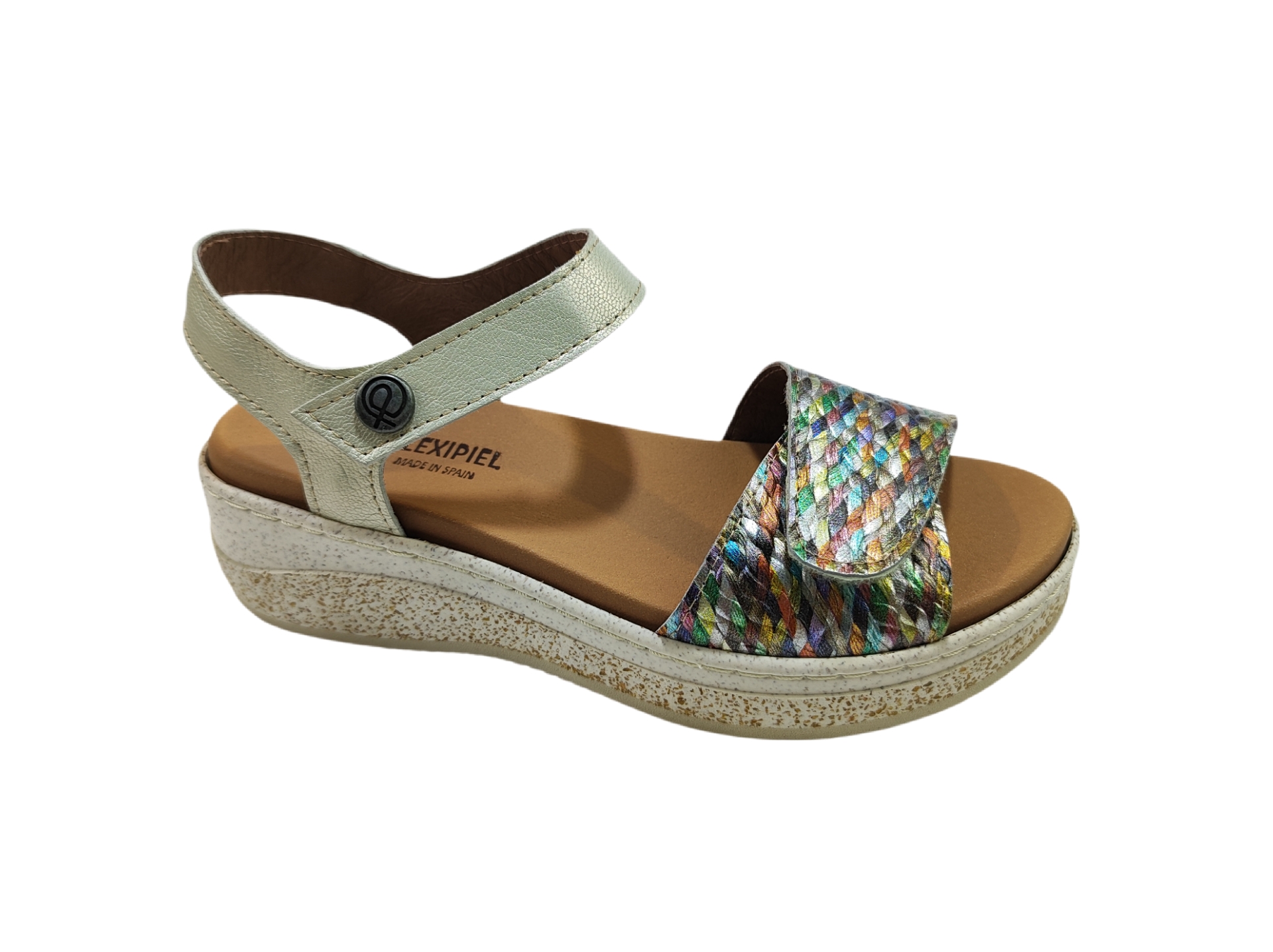 Sandalia de plataforma multicolor