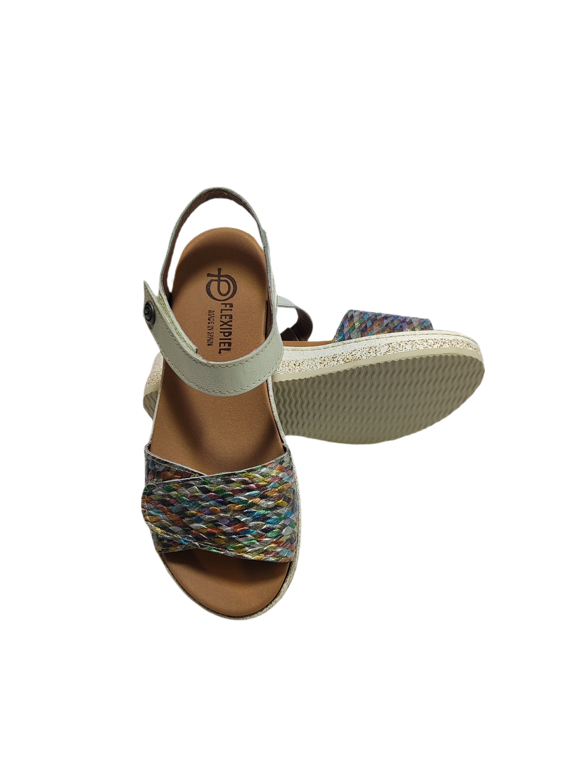 Sandalia de plataforma multicolor