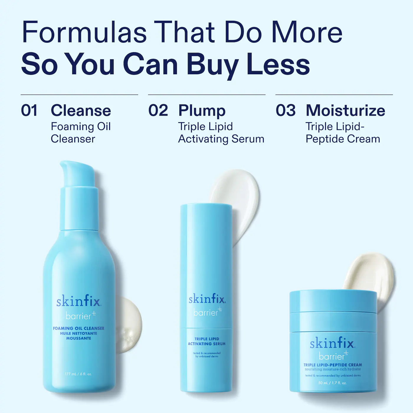 Triple Lipid-Peptide Cream Refillable Barrier Moisturizer with Ceramides