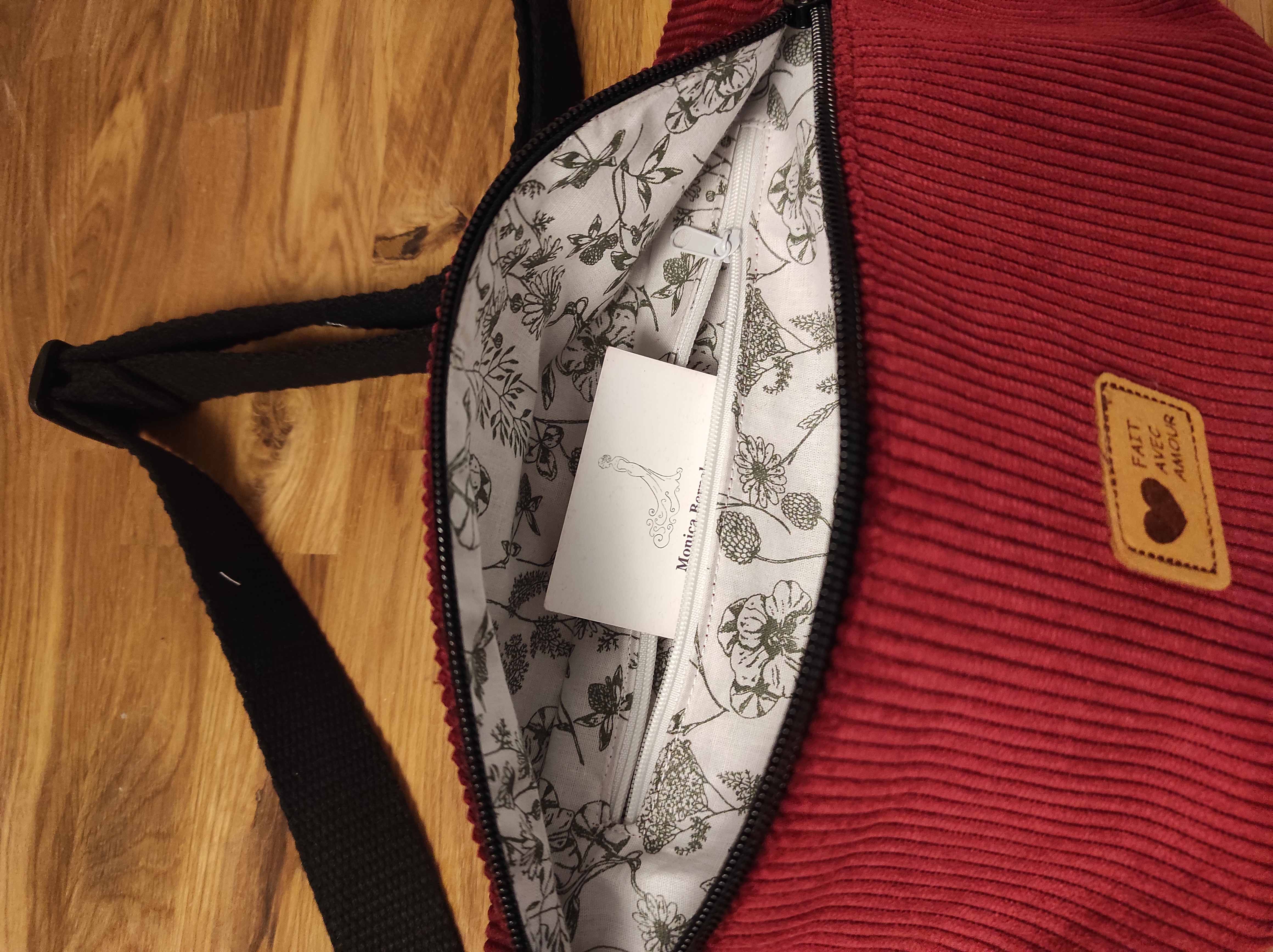 Banane en velours côtelé Bordeaux