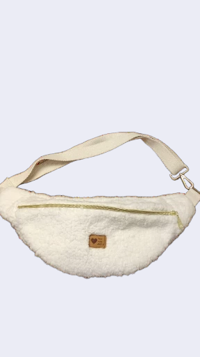 Grand sac Banane en peluche blanche