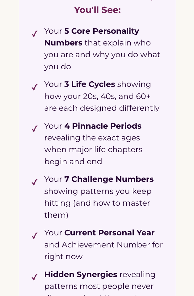 Personal Numerology Reading