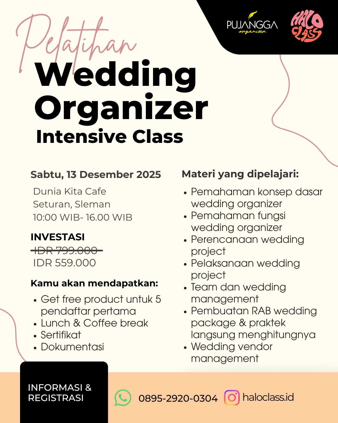 Intensive Wedding Organizer Class