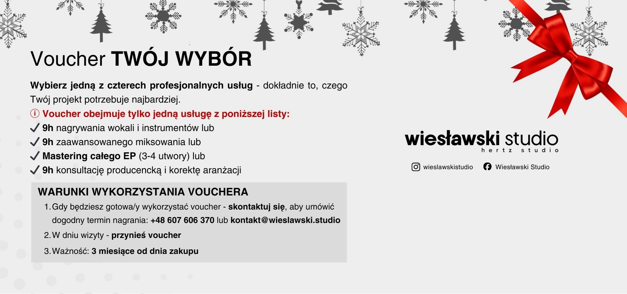 Voucher "TWÓJ WYBÓR" w HERTZ STUDIO - Wiesławski Studio