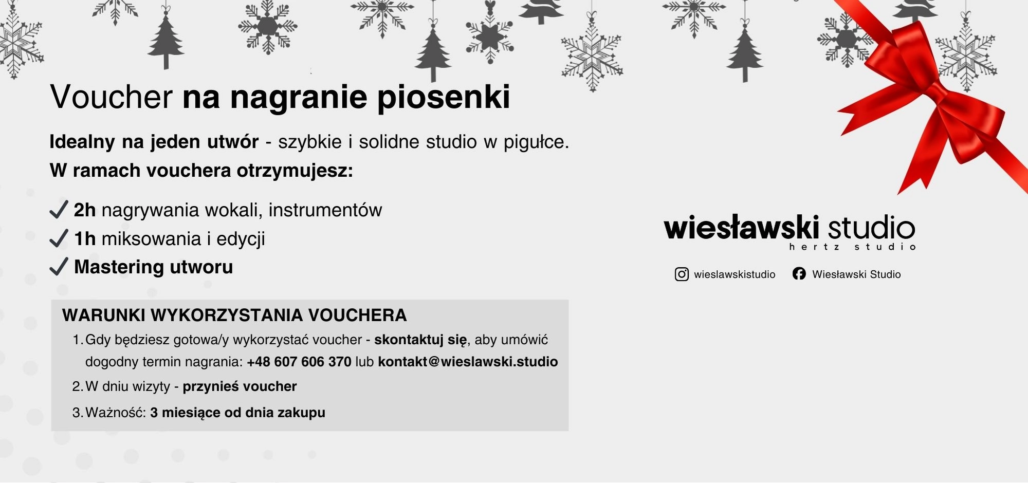 Voucher na usługę nagraniową w HERTZ STUDIO - Wiesławski Studio