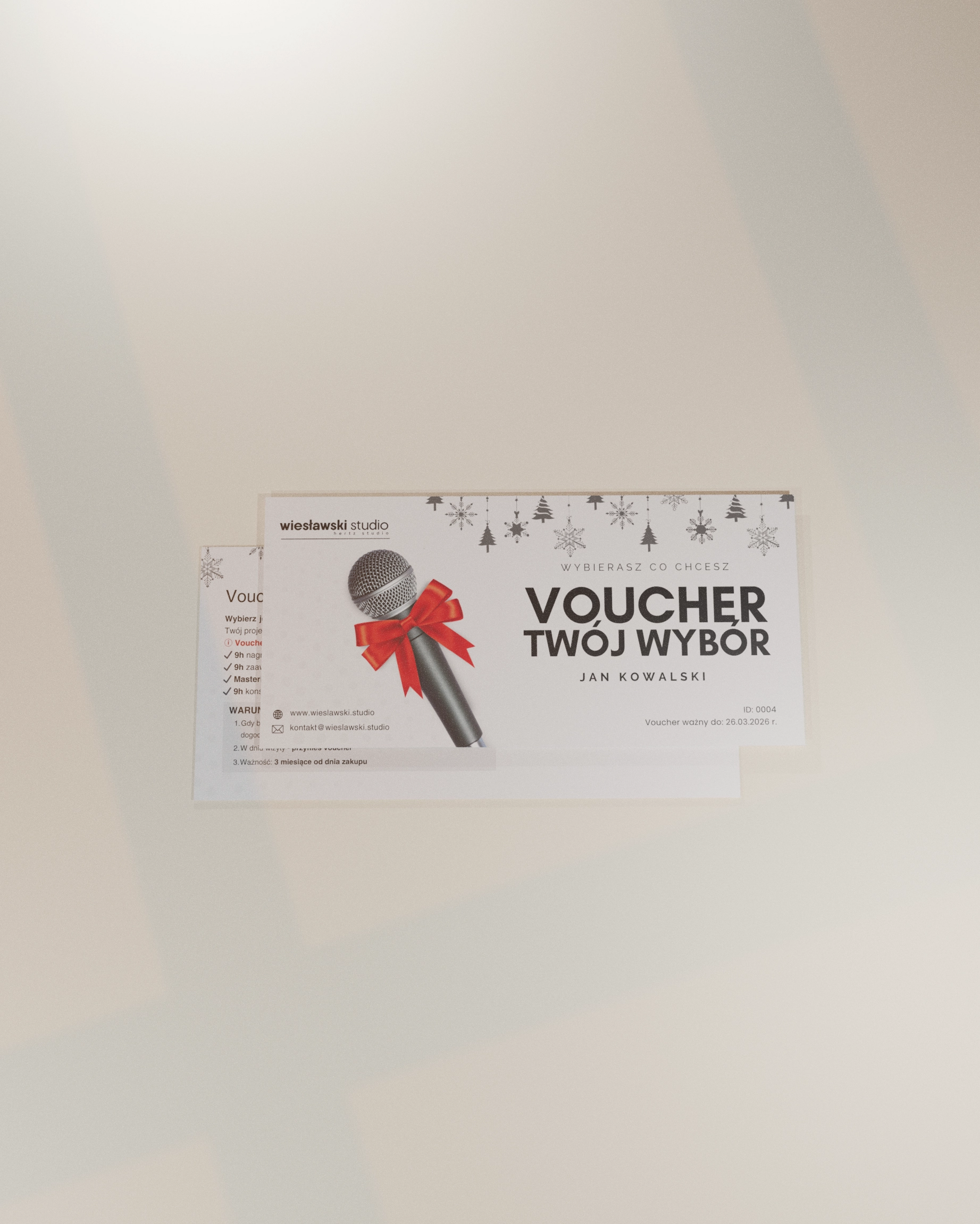 Voucher "TWÓJ WYBÓR" w HERTZ STUDIO - Wiesławski Studio