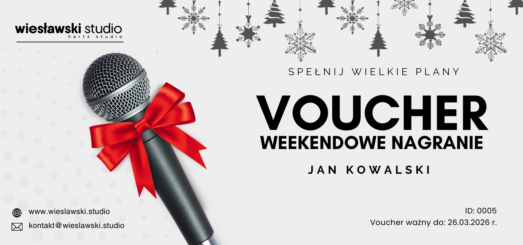 Voucher "Weekendowe nagranie" w HERTZ STUDIO - Wiesławski Studio