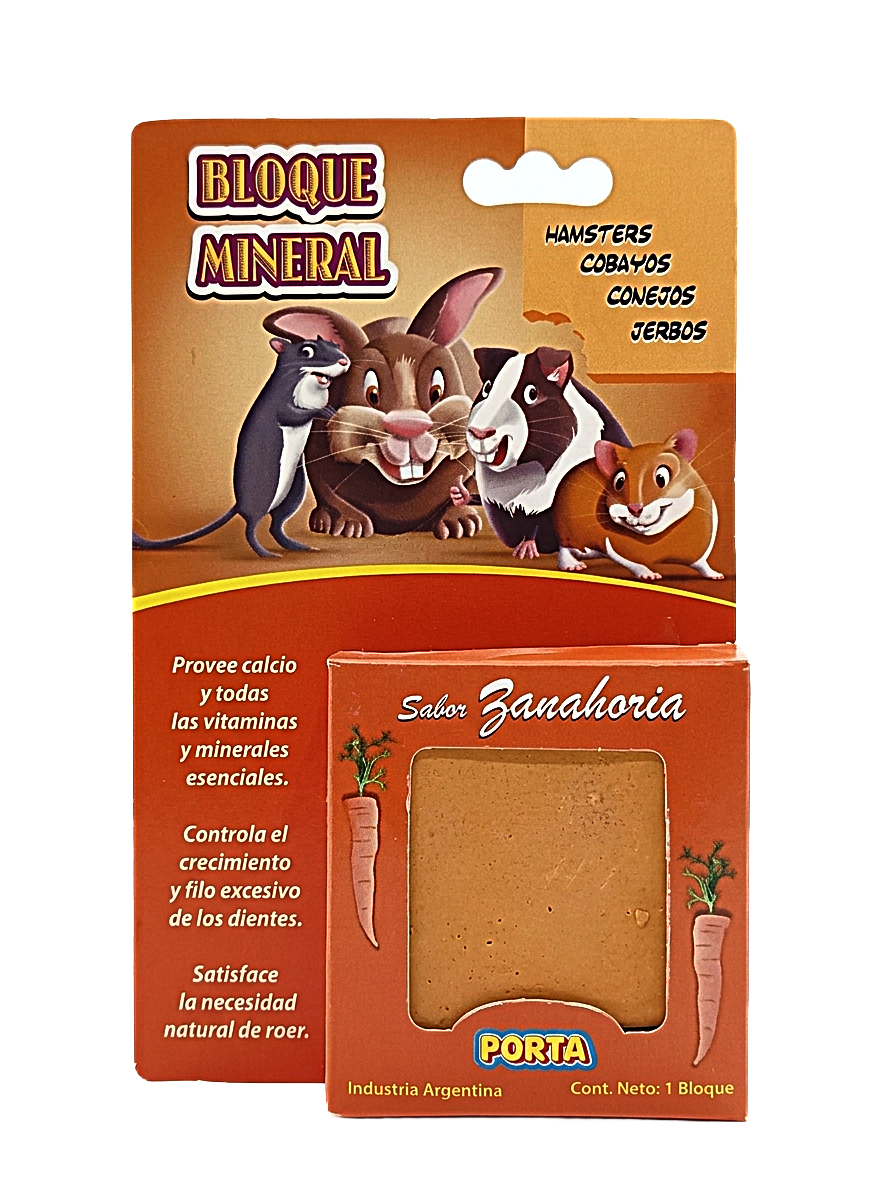 Bloque mineral de para hamster sabor Zanahoria  