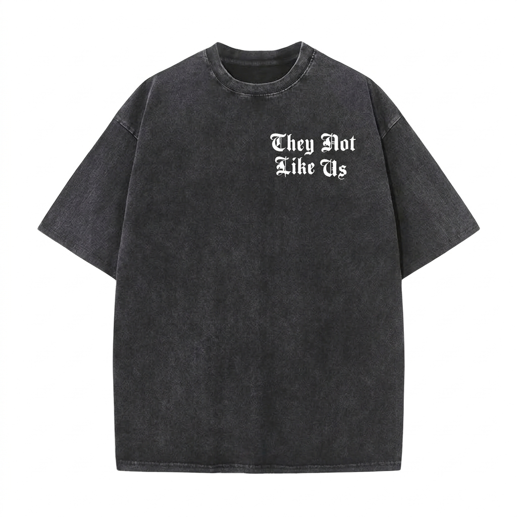 They Not Like Us Acid Washed Oversized Tee