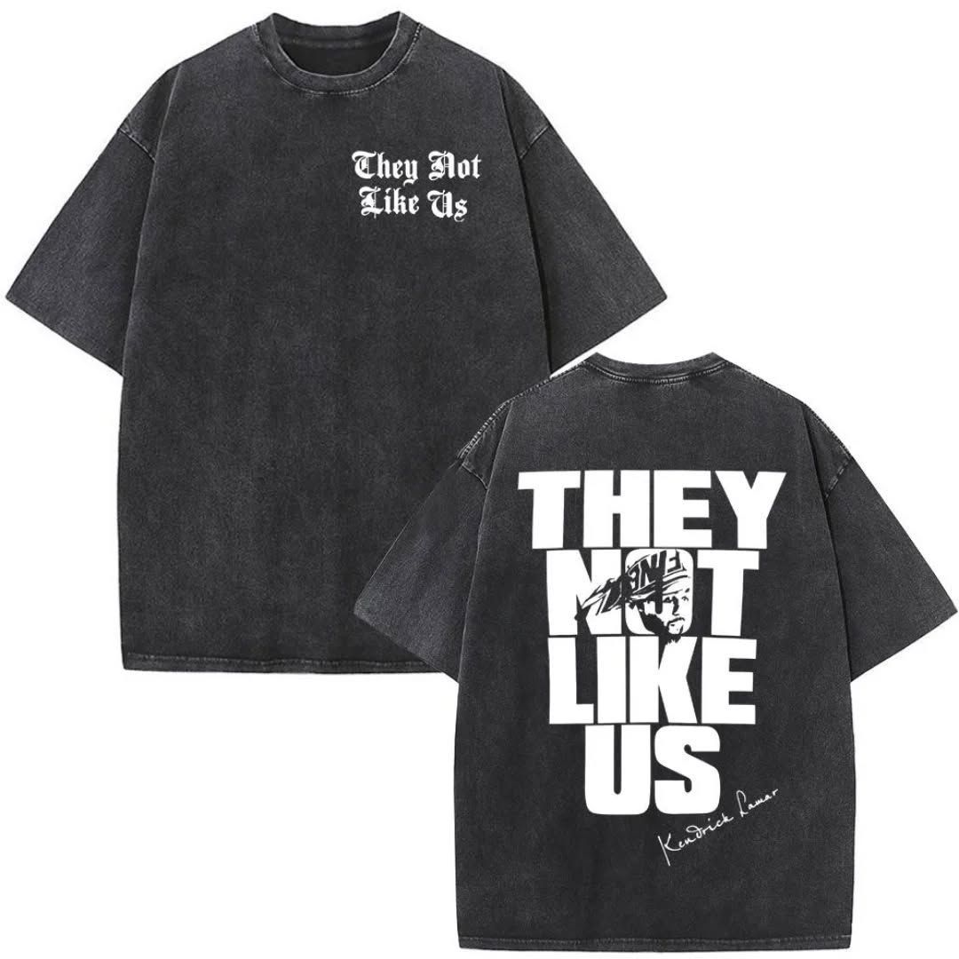 They Not Like Us Acid Washed Oversized Tee