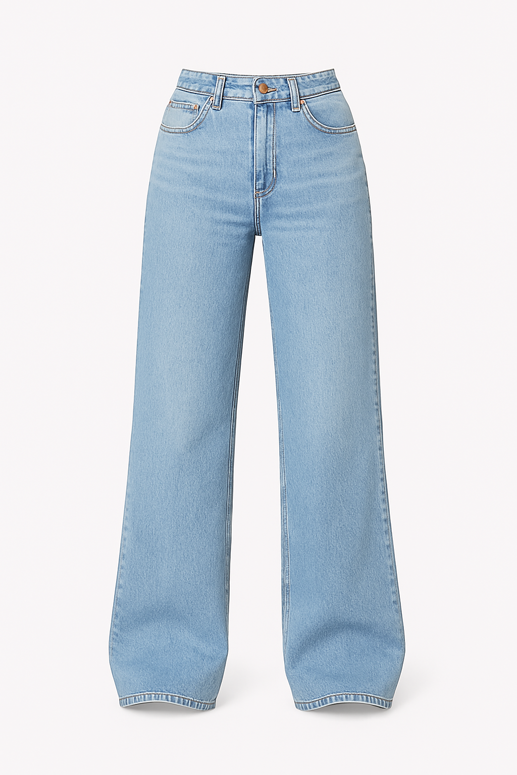 High-Waisted Light Wash Wide-Leg Jeans