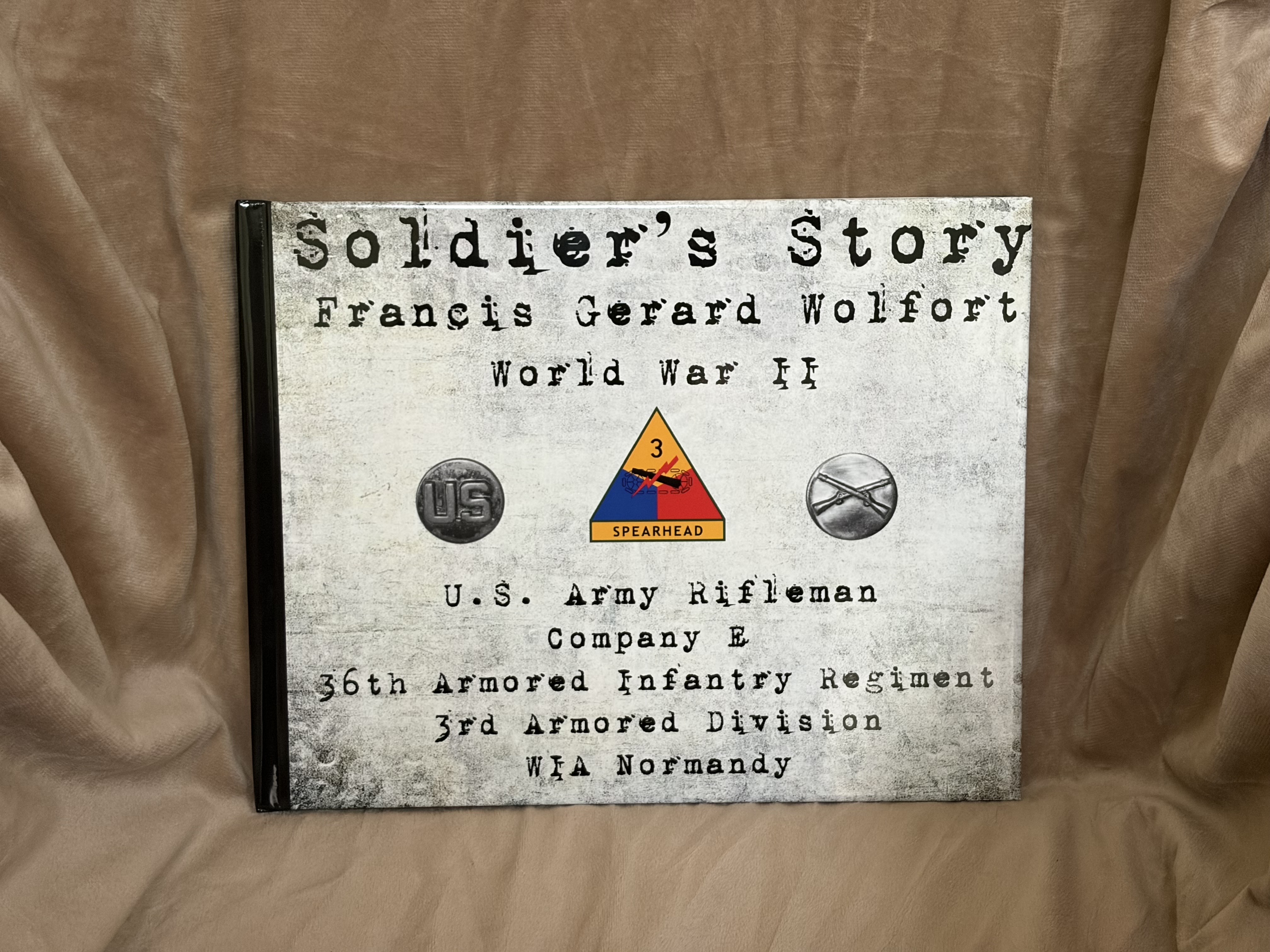 WW2 Rifleman. Armored Infantry. WIA Normandy. Medals & Researched Hardcover.