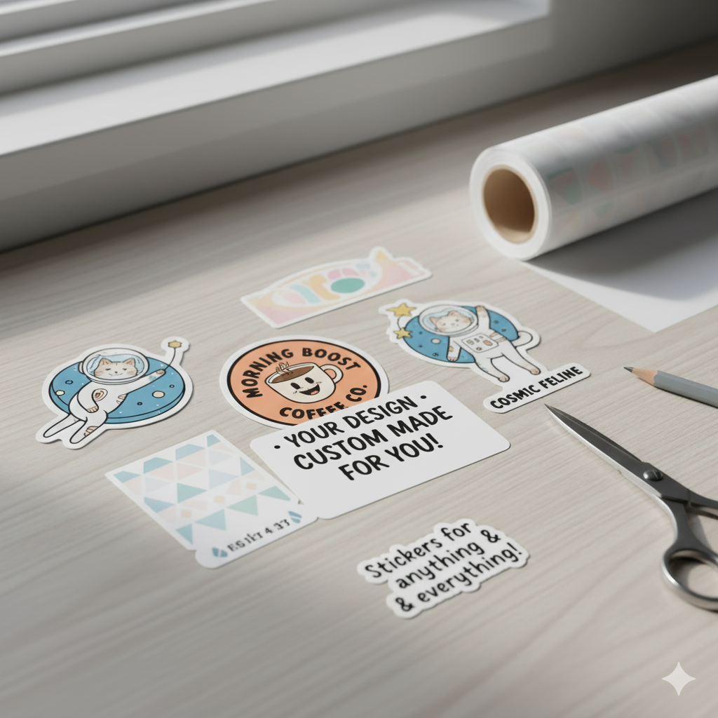 Custom Printed Vinyl Waterproof Stickers 3 inches x 3 inches