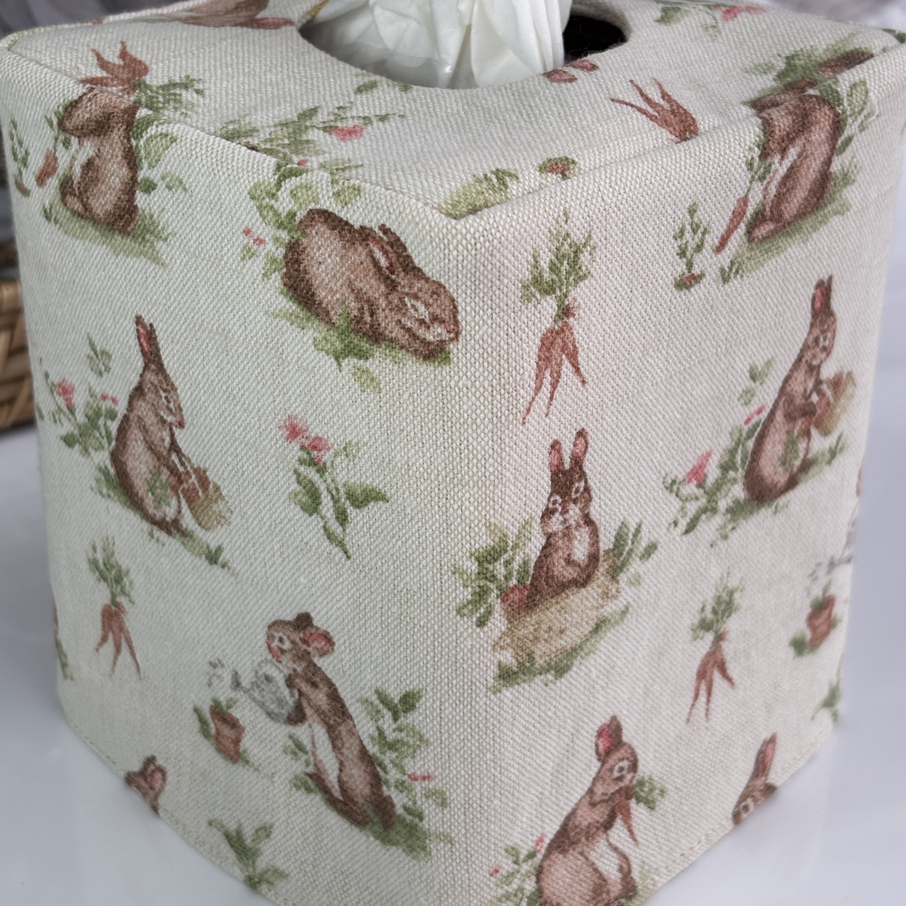 Bunny reversible tissue box cover