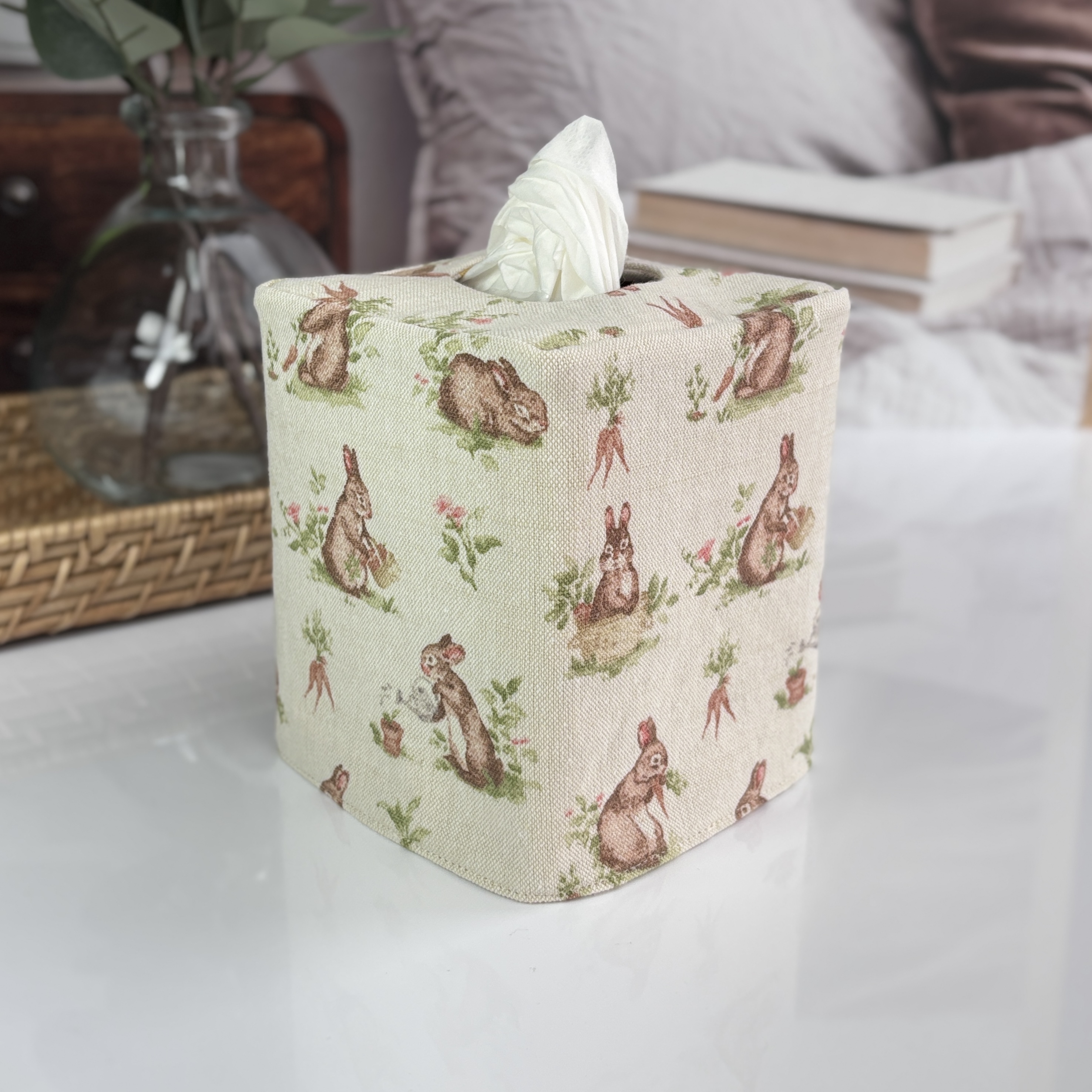 Bunny reversible tissue box cover
