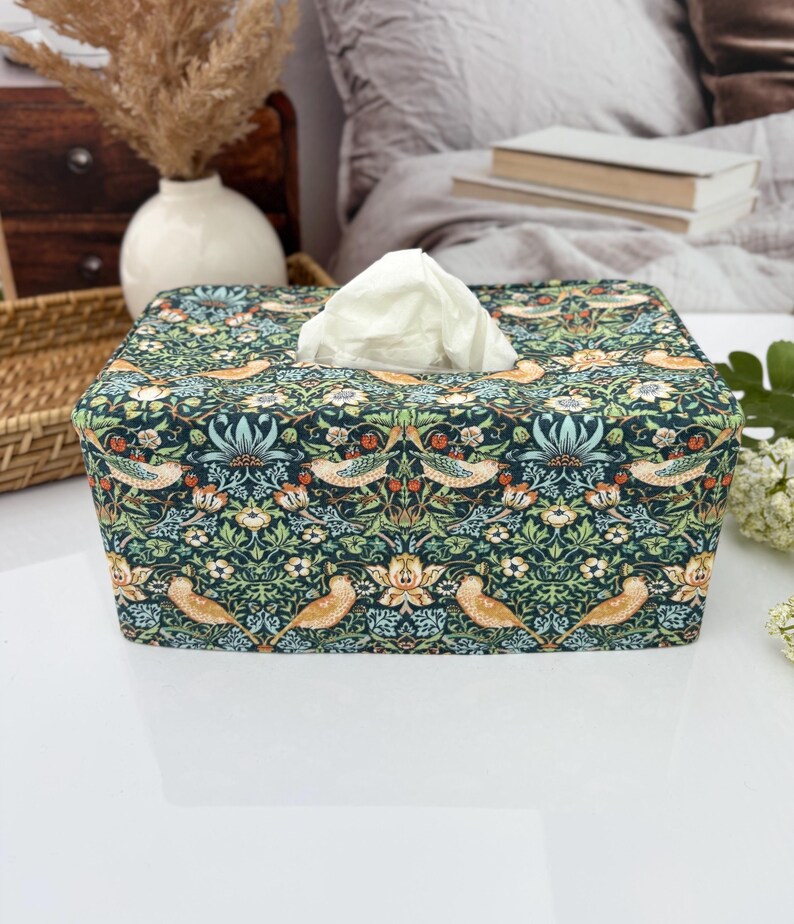 Birds in marine reversible rectangle tissue box cover