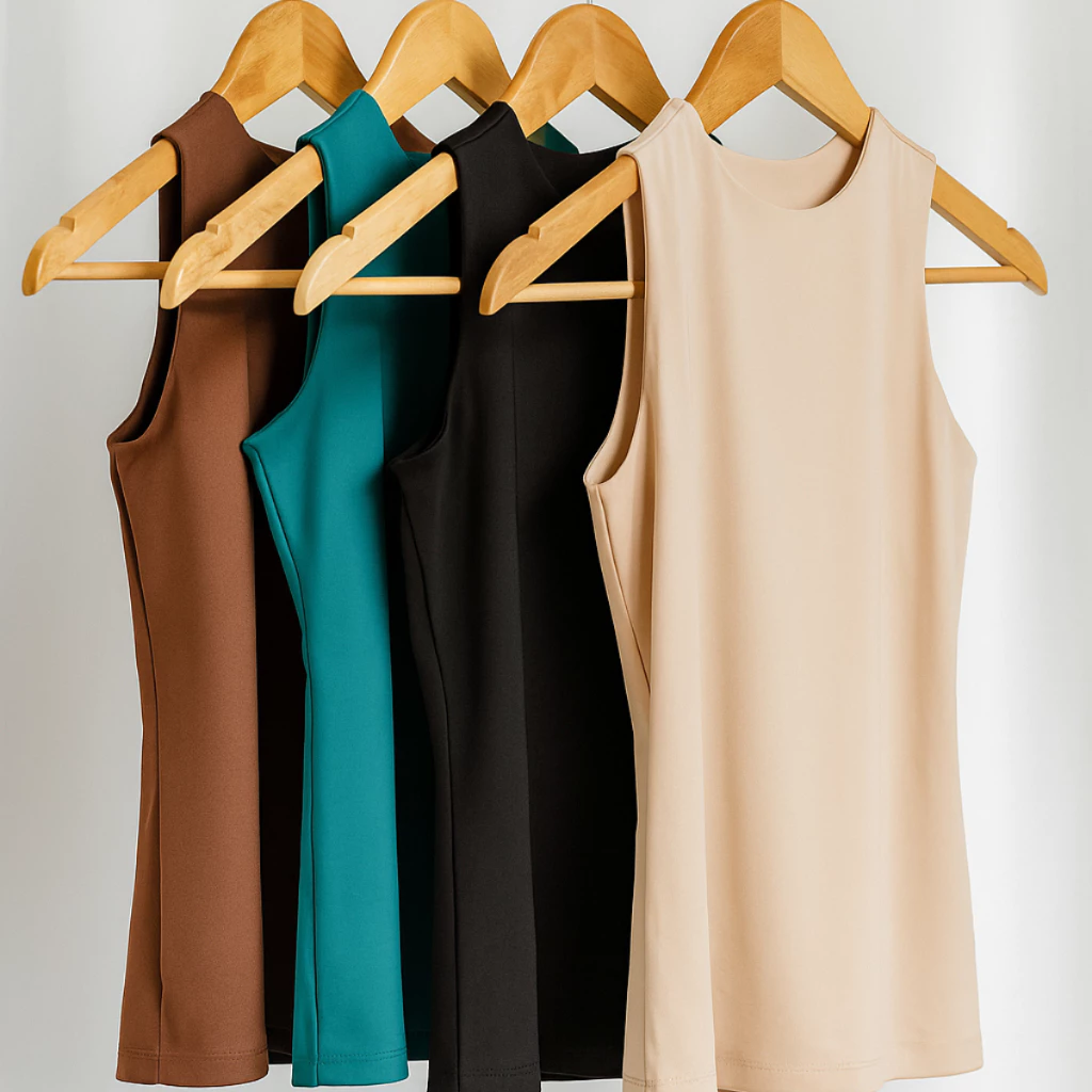 Blusa Regata Feminina Forro Duplo Suplex Poliamida Moda Tendência